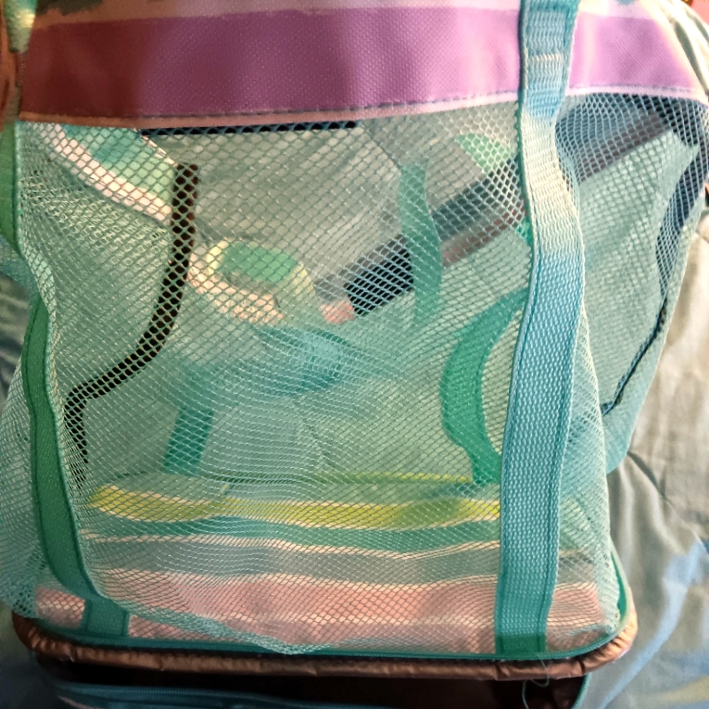 Springtime beach bag. The bottom is a cooler and the top holds whatever